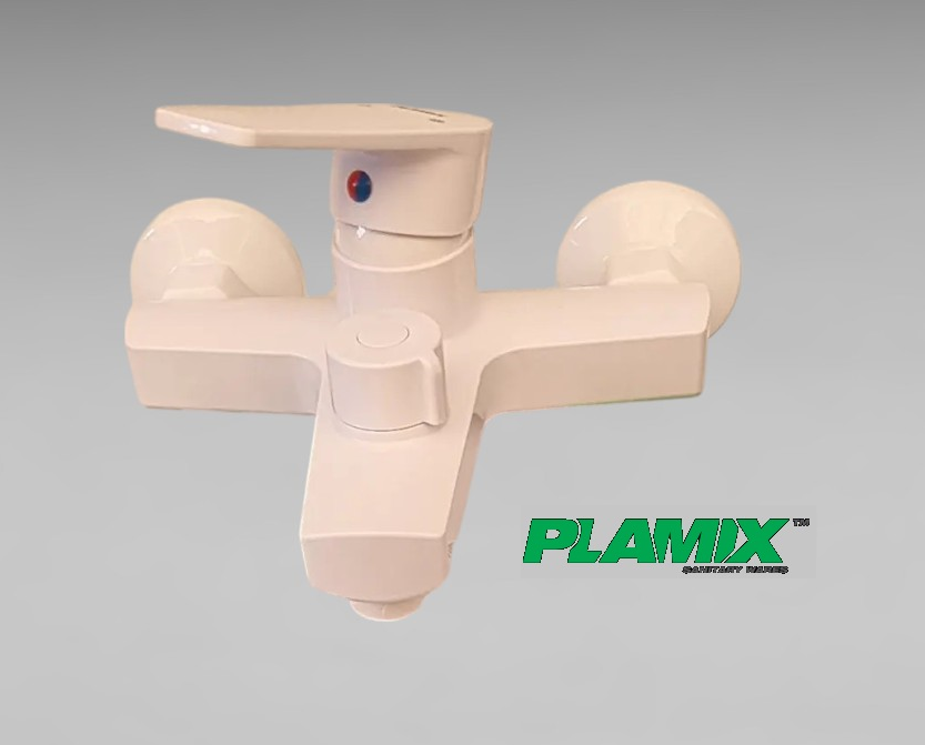 Змішувач для ванної кімнати PLAMIX Leo-009 EURO White без шланга та лійки