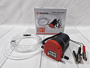 Вакуумний насос роторного типу для відкачування мастила та дизельного палива 12В INTERTOOL AC-0006 12V Luxprice