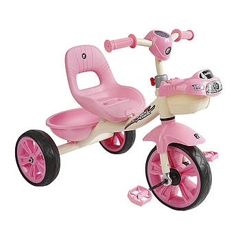 Велосипед триколісний Best Trike (сталева рама, українське озвучення, 2 кошики, колеса EVA) BS-60725 Рожевий