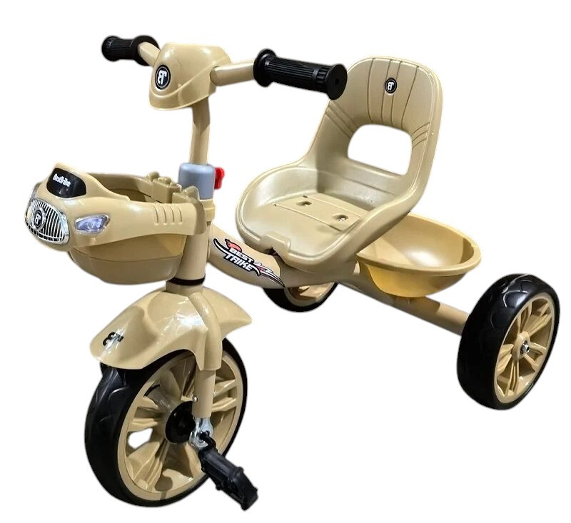 Велосипед триколісний Best Trike (сталева рама, українське озвучення, 2 кошики, колеса EVA) BS-60530 Бежевий, фото 1
