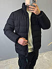 Чоловіча куртка чорна весняна осіння Куртка з капюшоном демісезонна утеплена, фото 4