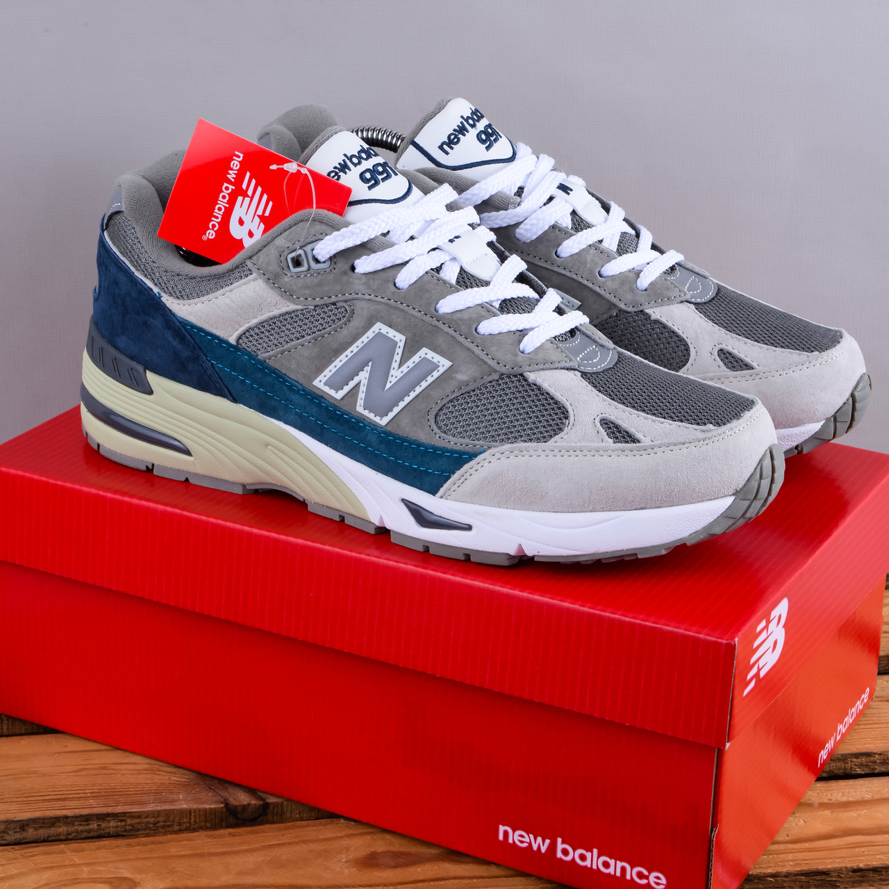 SALE Чоловічі Кросівки New Balance 991 беж с синім