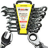 Набір гнучких комбінованих ключів з тріскачкою, 7 шт, mar-pol m58607, фото 2