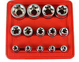 Набір торцевих головок TORX насадка E4 - E24 1/2" + 3/8" + 1/4", фото 5