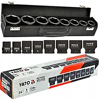 Набір ударних головок торцевих 3/4" YATO YT-1115 (8 шт.)