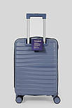 Маленька пластикова валіза ручна поклажа Tourist P800-3-GRBL синя, фото 4