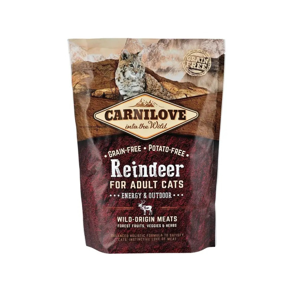 Сухий корм Carnilove Cat Reindeer для активних котів, оленина та кабан, 400 г