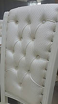 Стілець дерев'яний білий шкіряний Ермітаж, фото 5