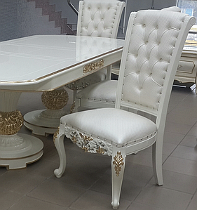 Стілець дерев'яний білий шкіряний Ермітаж