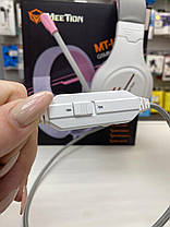Навушники комп Meetion MT-HP021 с мікрофоном LED підсвічування (Ch) (Біло-рожевий), фото 5