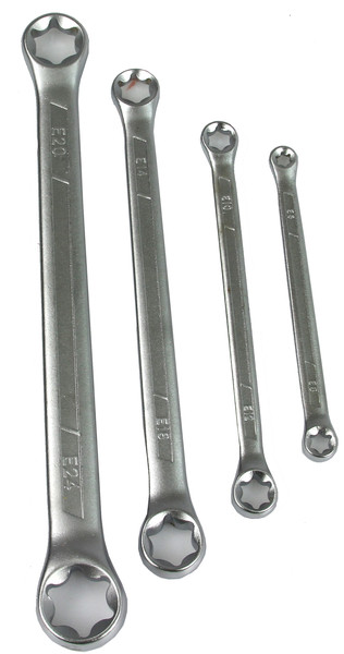 Набір двосторонніх накидних ключів Torx 6-24 мм 4 шт Mar-Pol M58165