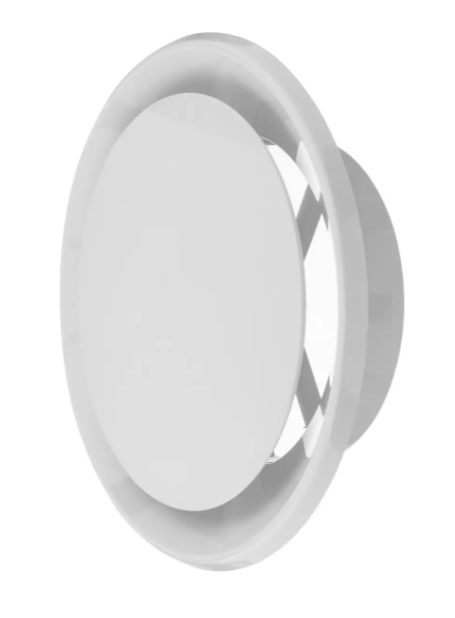 Анемостат ПВХ пластиковий з фланцем та пружинним кріпленням 200 мм