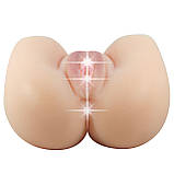 Реалістичний мастурбатор з подвійним отвором вагіна та анус та віброяйцем Crazy Bull Mila, фото 4