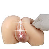 Реалістичний мастурбатор з подвійним отвором вагіна та анус та віброяйцем Crazy Bull Mila, фото 9