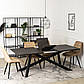Обідній стіл на 10 персон Hamilton 160-200х90 см чорний розкладний з металевими ніжками у вітальню, фото 5