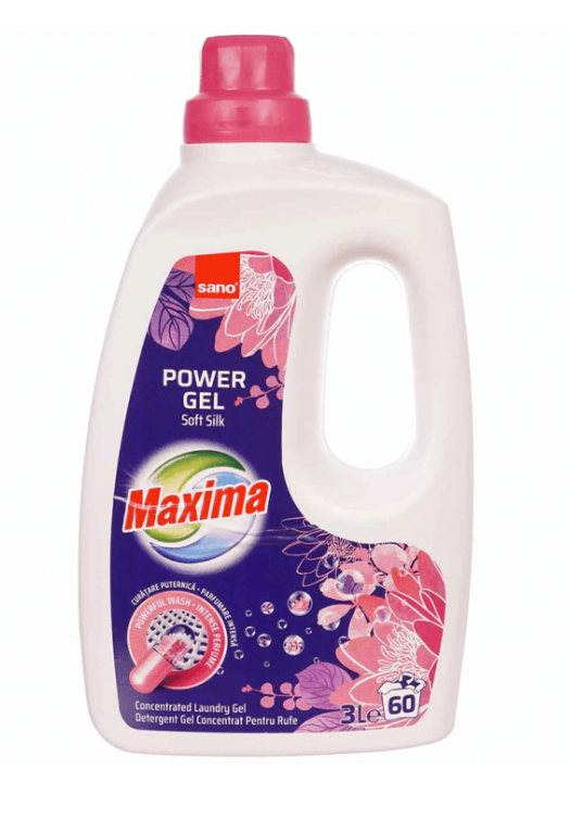 Концентрований гель для прання Sano Maxima Soft Silk 60 прань, 3 л, фото 1