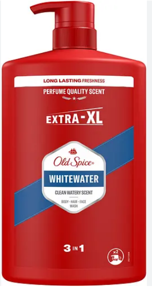 Гель для душу та шампунь Old Spice 3в1 Whitewater 1 л, фото 1