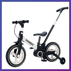 Дитячий складний велосипед-трансформер із батьківською ручкою 5 в 1 на алюмінієвій рамі Corso Handy Білий