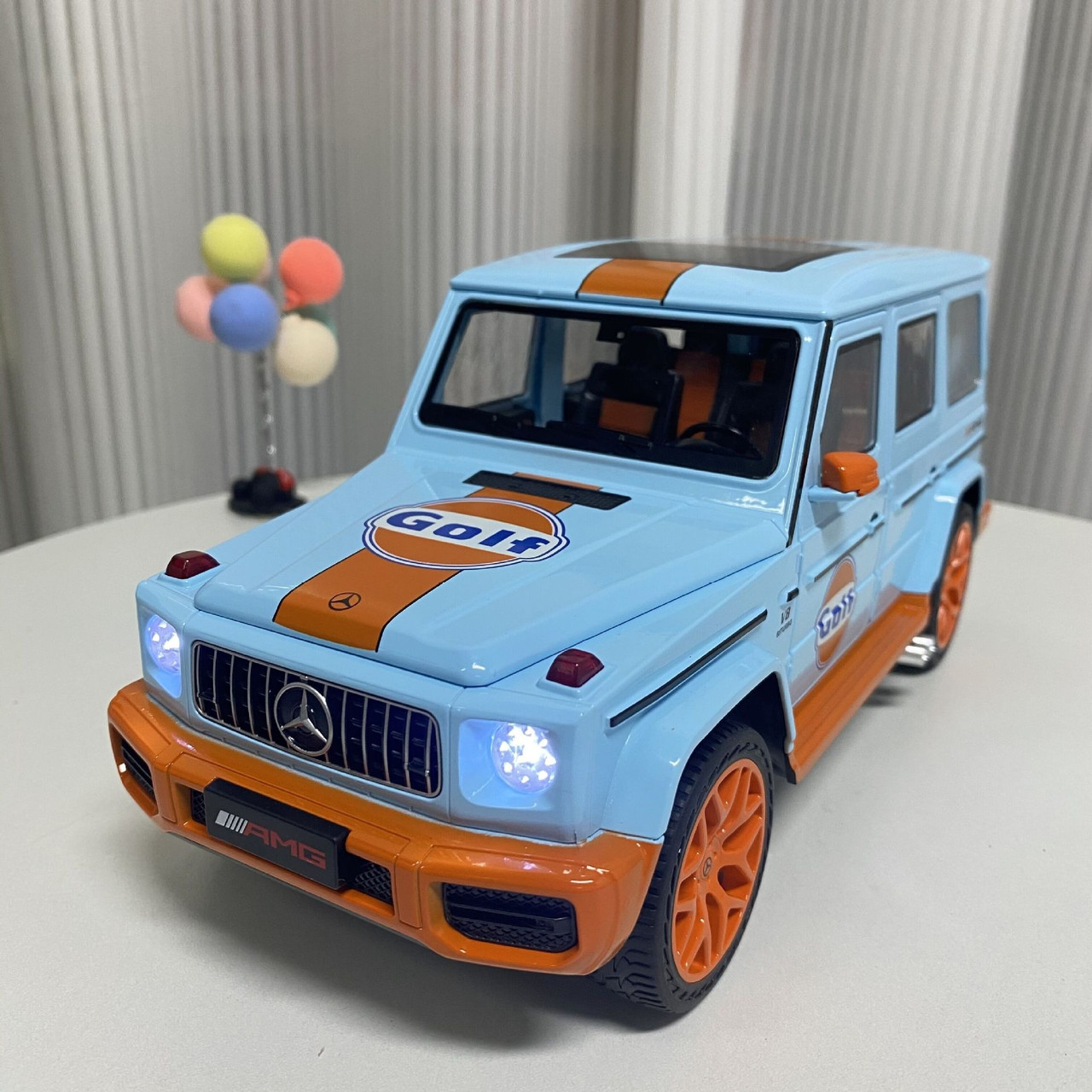 Дитяча машинка металева Mercedes-Benz G63 гумові колеса масштаб 1:18 Синій, фото 1