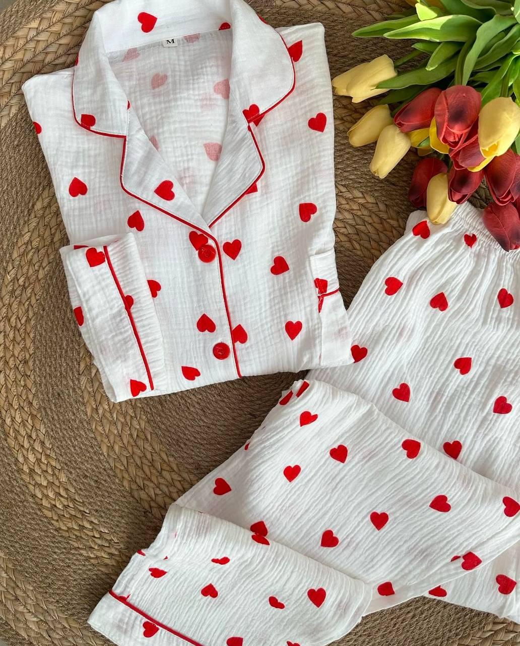 Піжама легка жіноча, турецький муслін S-М, L-XL (2) Sin1047-689