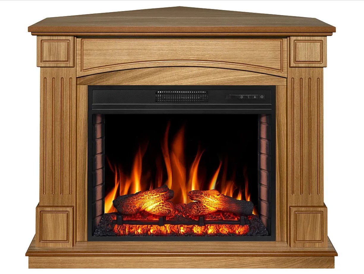 Камінокомплект Електрокамін універсальний 2в1 ArtiFlame Boston AF28S світлий дуб Електричний 3D Камін, фото 1