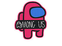 Аплікація пришивна колір малиновий "Among Us" 19×23 см