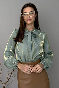 Блуза жіноча ошатна оливкова 3633-01