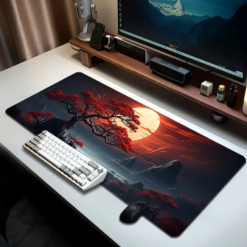 Килимок для миші з дизайном червоного місяця, розмір 60/30, фото 1