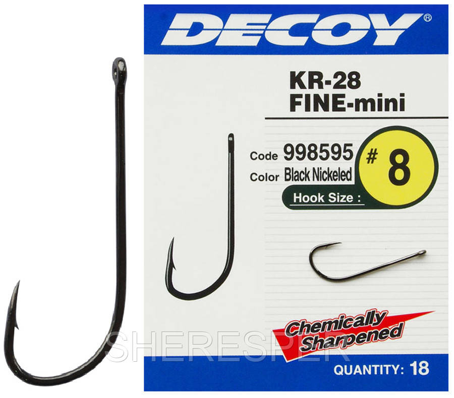 Крючок Decoy KR-28 Fine-mini #8 (18 шт/уп)