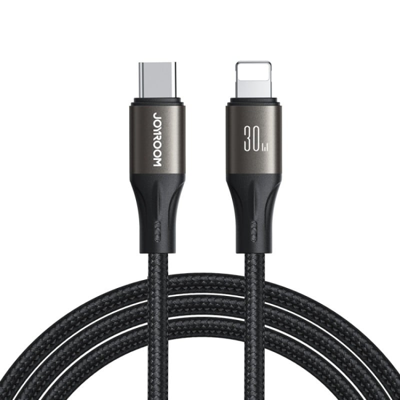Кабель Joyroom S-A29 Colorful Series 30W Liquid Silicone Fast Cable (Type-C to Lightning) 1.2m Black