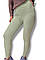 Жіночі лосини еластичні в рубчик з високим широким поясом без утеплення демісезон 99-101см м'ята розмір S, фото 2