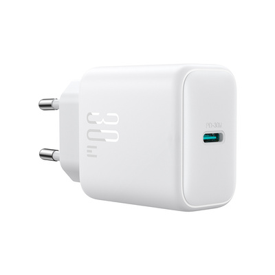 Мережевий зарядний  пристрій Joyroom TCF24 PD30W Charger  (EU)+C to C Cable 1m-White