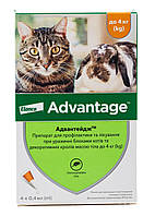 Advantage 40 - для котів вагою до 4кг і кроликів 1пипетка Bayer