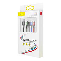 Кабель Combo на 4 девайса Baseus Fast 4-in-1 Cable (Lightning+Type-C(2)+Micro) 3.5A (1.2m), фото 4