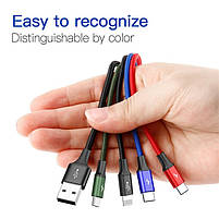 Кабель Combo на 4 девайса Baseus Fast 4-in-1 Cable (Lightning+Type-C(2)+Micro) 3.5A (1.2m), фото 6