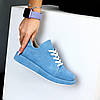 Мега стильні блакитні туфлі автоледі натуральна замша колір на вибір, фото 4
