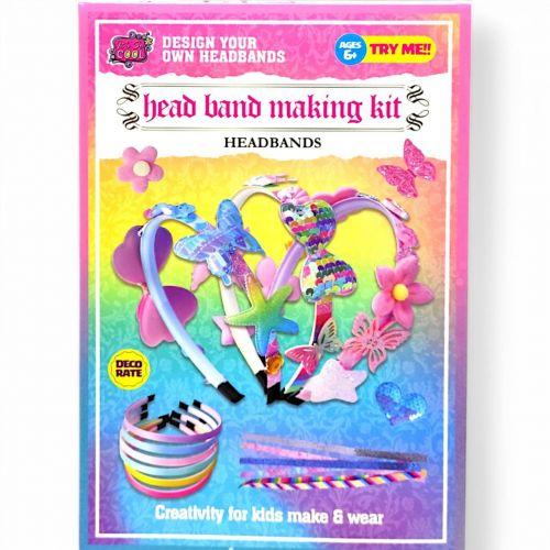 Набір для створення прикрас (6 обручів, кольорові стрічки, прикраси), фото 1