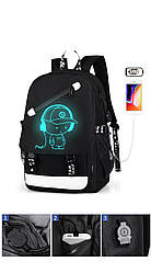 Рюкзак Music з USB світиться в темряві принт