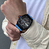 Чоловічий кварцовий водонепроникний (100м) годинник з нержавіючої сталі Pagani Design PD-1738 Black-Blue, фото 3