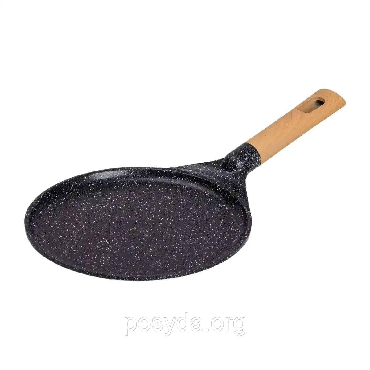 Сковорідка для млинців з мармуровим антипригарним покриттям Ø 24 см, чорний MGC, фото 1