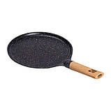 Сковорідка для млинців з мармуровим антипригарним покриттям Ø 24 см, чорний MGC, фото 3
