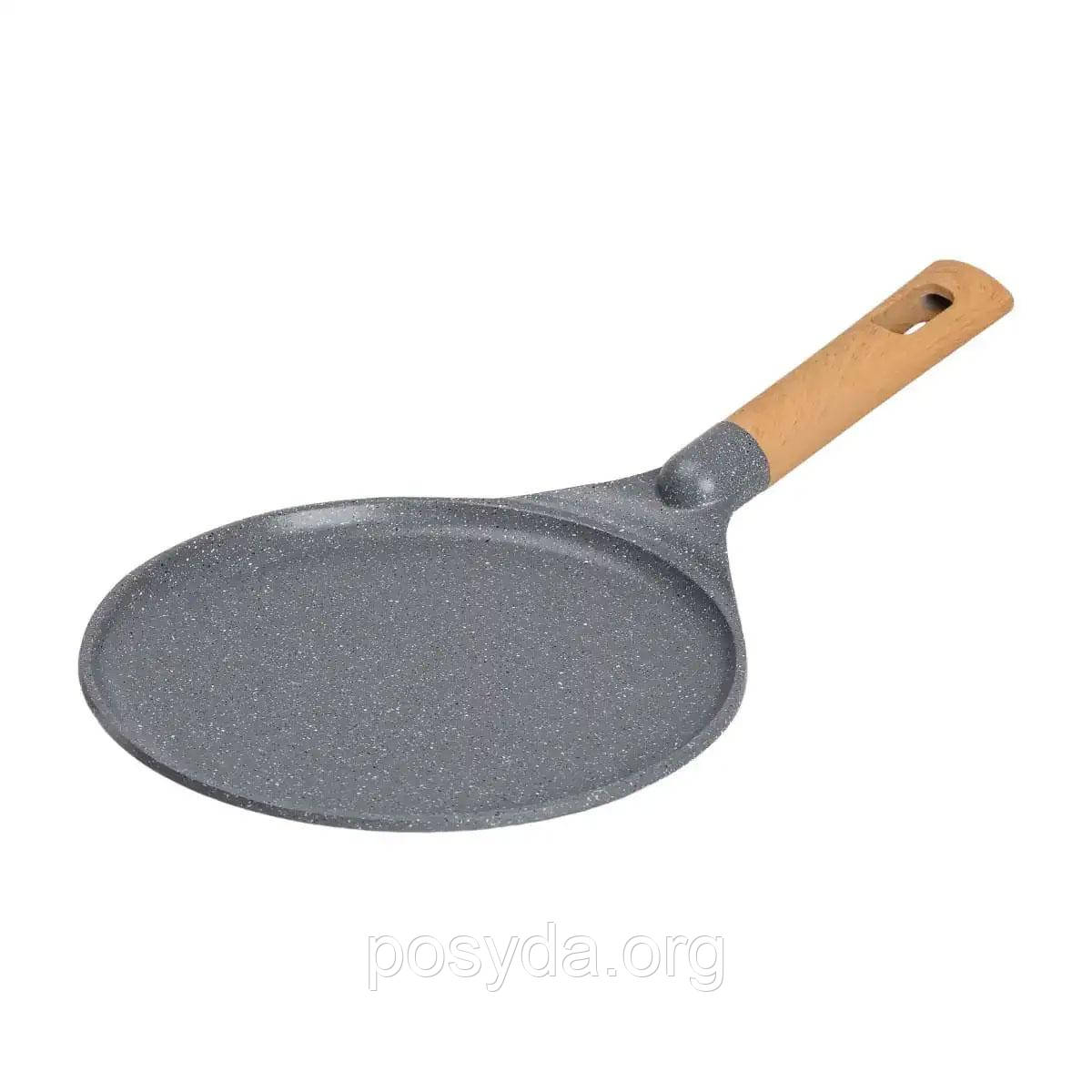 Сковорідка для млинців з мармуровим антипригарним покриттям Ø 24 см, сірий MGC, фото 1