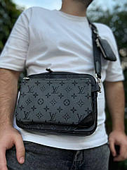 Чоловіча шкіряна сумка-месенджер Louis Vuitton з гаманцем Сумка кросс-боді через плече для документів
