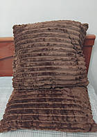 Подушка 40х40 декоративна плюш полоска
