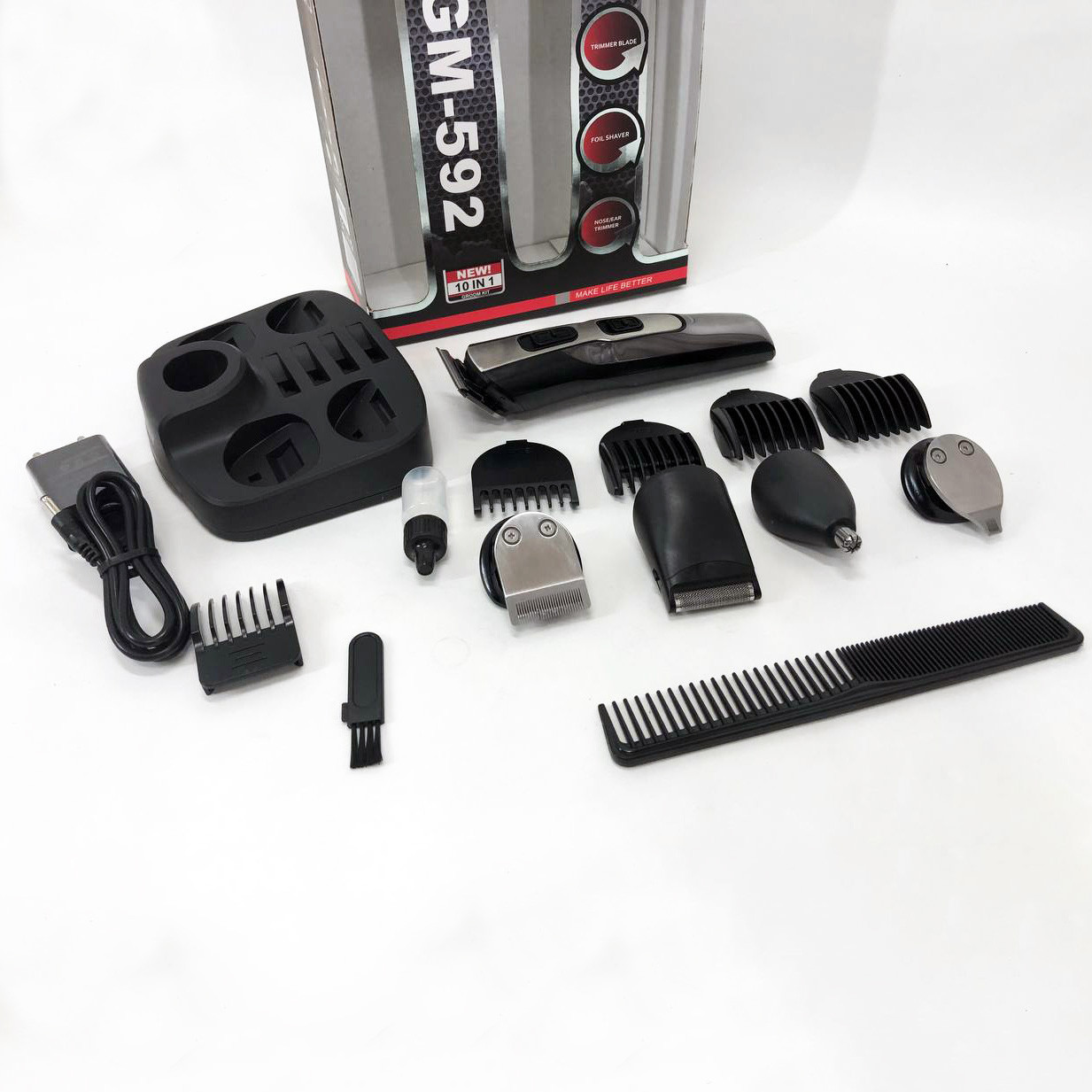 Тример для бороди від батарейок GEMEI, Бездротові машинки для стрижки Електробритва стрижки голови CH-40, фото 1