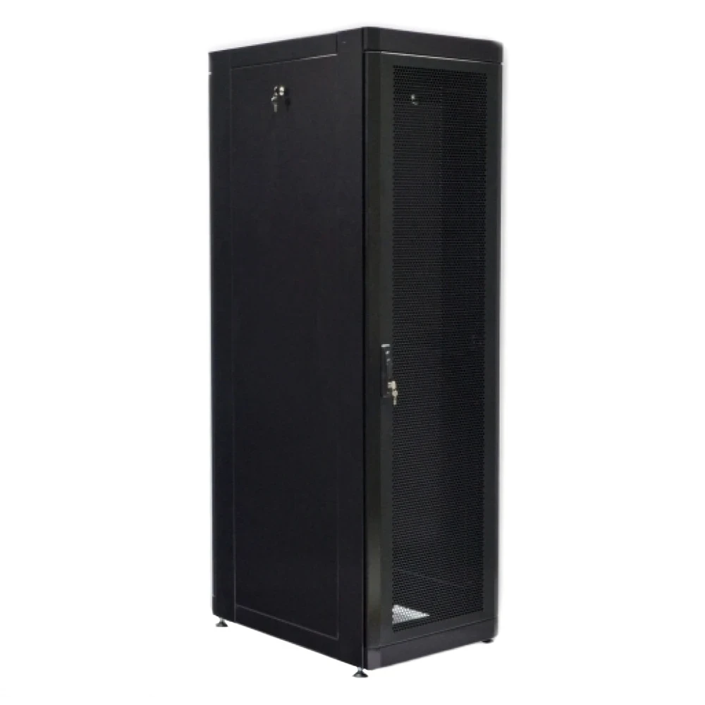 UA-MGSE4268MPB Шафа 19" 42U, 610х865 мм (Ш*Г), посилена, перфоровані двері (66%), чорна, фото 1
