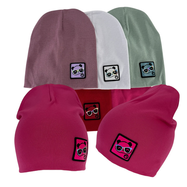 трикотажная шапка для девочки Двойная трикотажная шапка для девочки