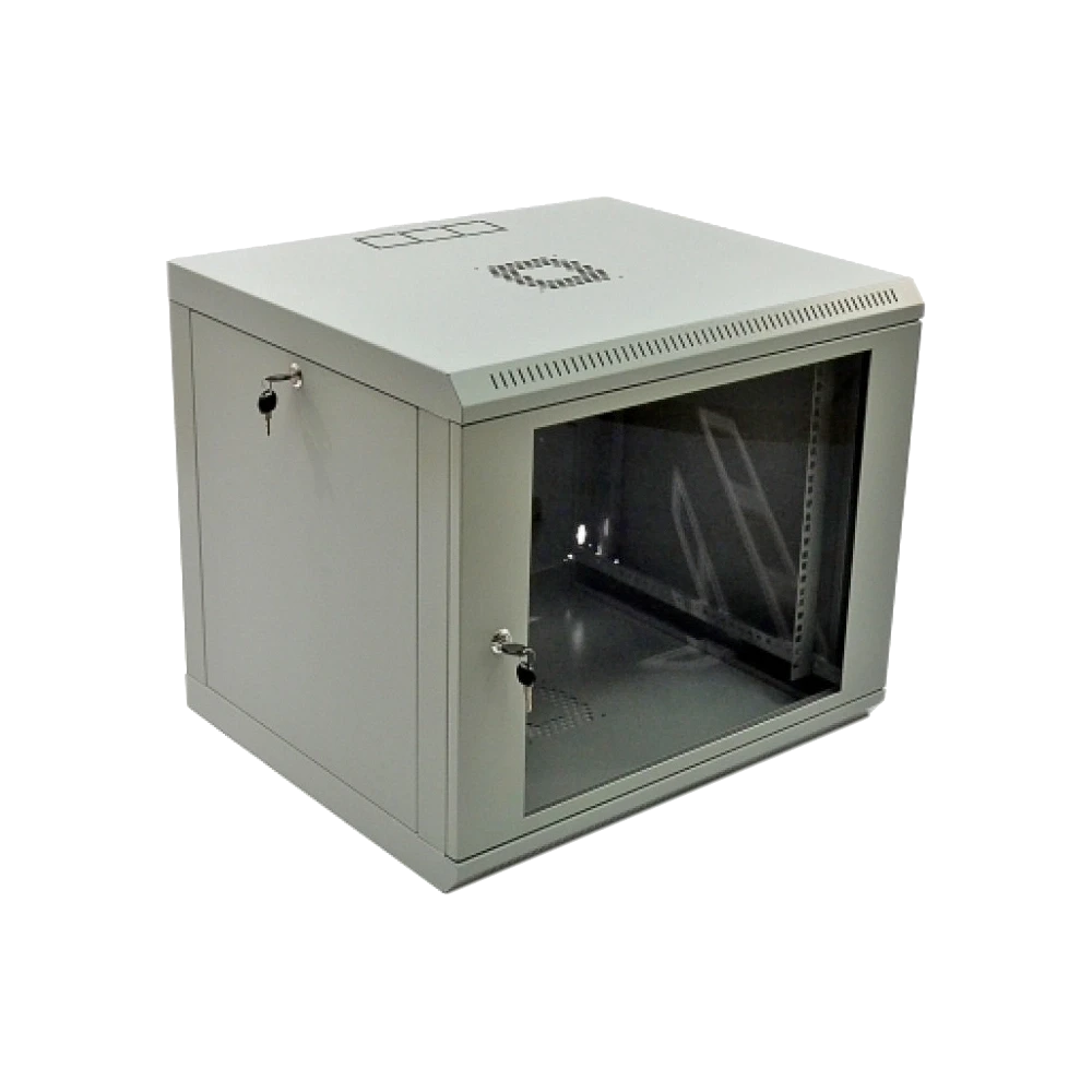 9U Шафа 19" , 600x500x507мм (Ш*Г*В), економ, акрилове скло, сіра, фото 1