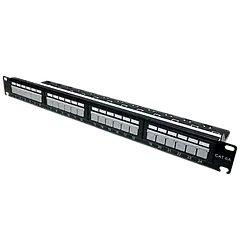 L&W ELECTRONICAL LW-PP74 Патч-панель 19" 24xRJ-45 UTP, кат. 6a, із заднім організатором з пластиковими шторками, LW
