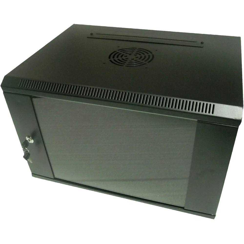 Hypernet WMNC-9U-FLAT-AC-BLACK Шафа коммутаційна настінна 9U 600x450, фото 1